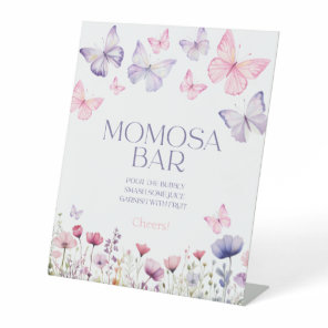Momosa Bar Baby Shower Sign Butterfly Floral
