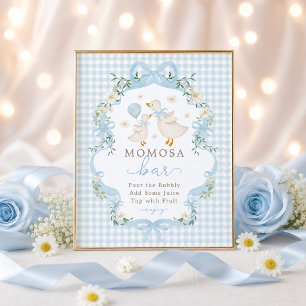 Momosa Bar: Blue Silly Goose Baby Shower Sign