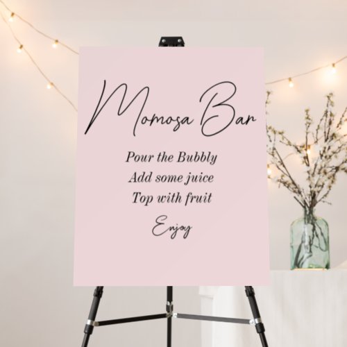 Momosa Bar Bridal Shower Blush Pink  Foam Board