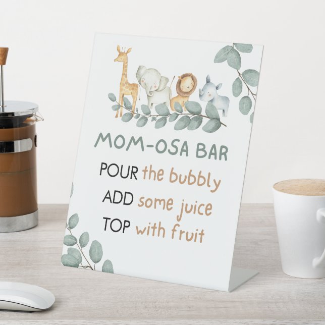 Momosa Bar Favors Sign Baby Shower Invite (In SItu)