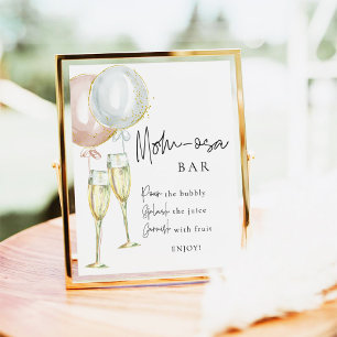 Momosa Bar Pink & Blue Balloon Gender Reveal sign