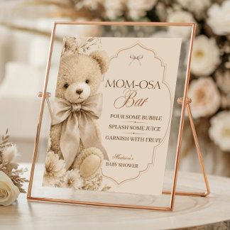 Momosa Bar Sign Beige Neutral Teddy Bear