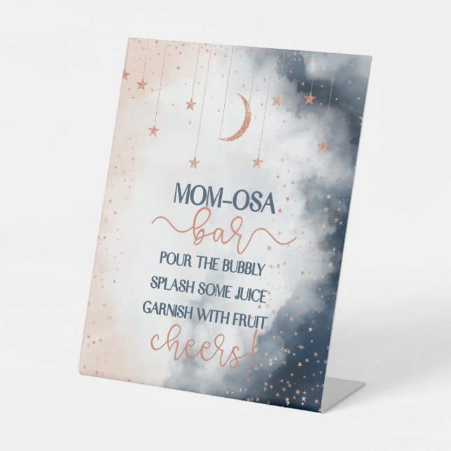 Momosa Bar Sign, Gender Reveal Drinks Sign (Front)