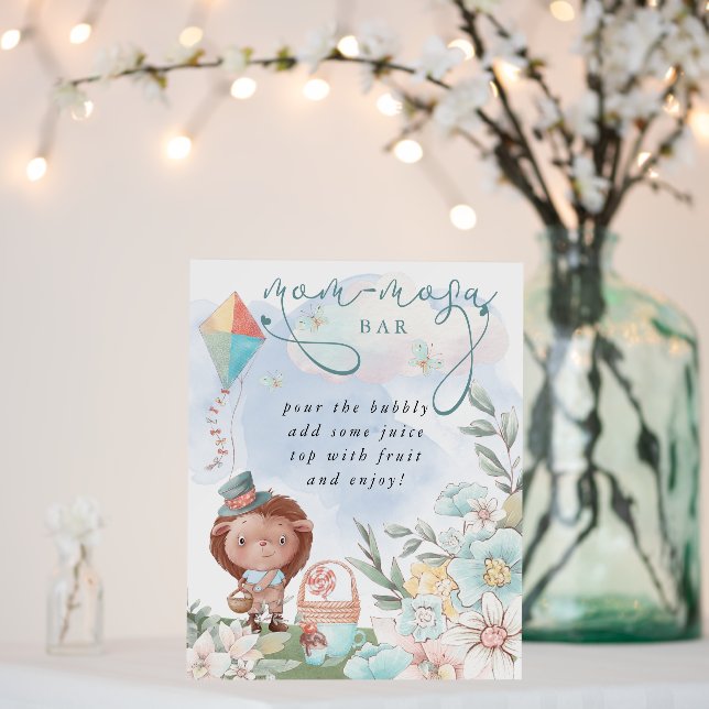 Momosa Bar Sign Hedgehog Boy Baby Shower Picnic (In Situ (Wedding))