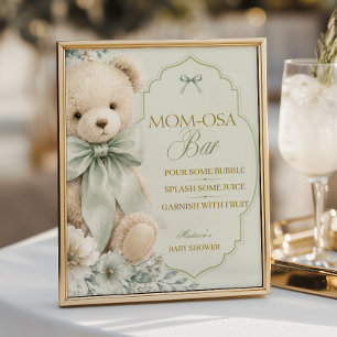 Momosa Bar Sign Sage Green Teddy Bear