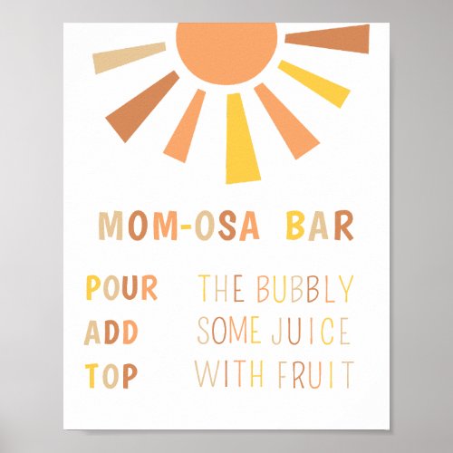 Momosa Bar Sign Sunshine Baby Shower