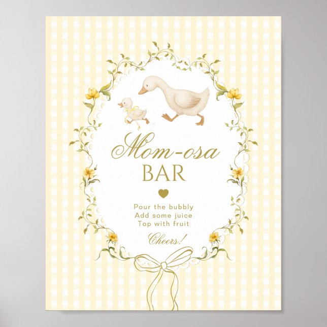 Momosa bar Silly Goose gender neutral gingham Poster (Front)