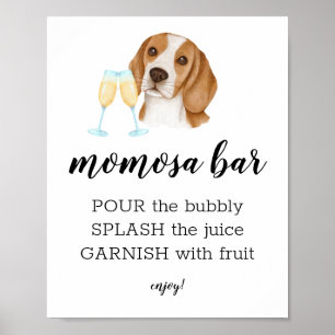 Momosa Bar Watercolor Beagle Theme Sign