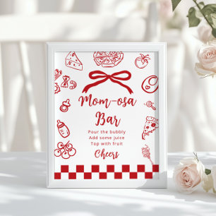 Momosa bar Whimsical Bow Italian Pizza Poster