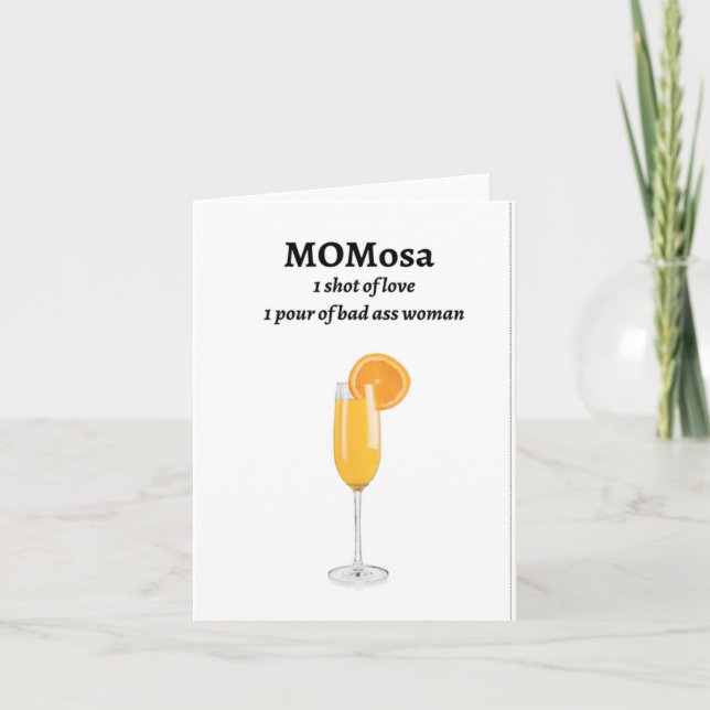 Momosa Mother's Day Card, Drink Puns, Gift for Mom Card (Front)