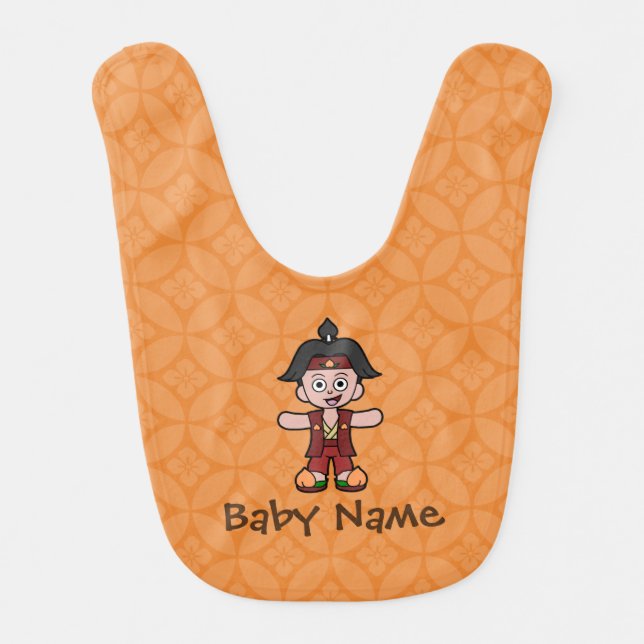Momotaro: The Peach Boy Personalized Bib (Front)