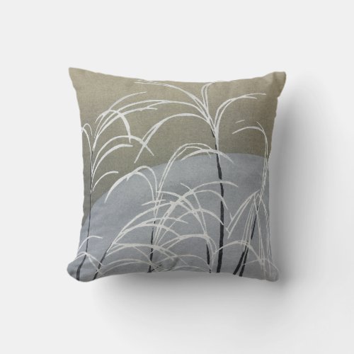 Momoyogusa Flowers Vintage Japanese Postcard Throw Pillow