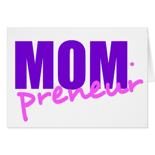 Mompreneur With Dot Hyphen, Two Colors Card
