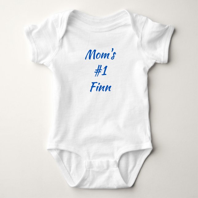 Mom's #1 Finn Finnish Baby One-Piece Baby Bodysuit (Front)