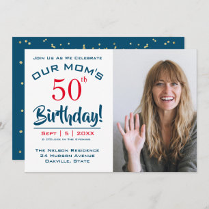 Mom's 50th Birthday Party Photo Invitation