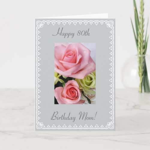 Moms 80th Birthday Card