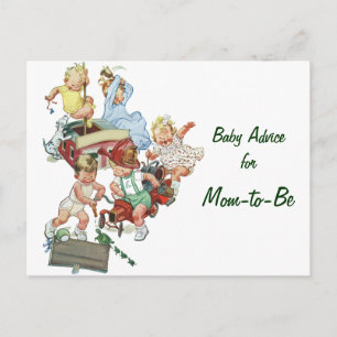 Mom's advice Cards, Vintage Children w Fire Trucks Postcard