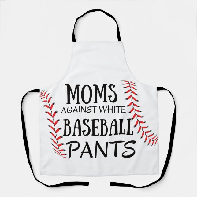 Moms Against White baseball Pants Apron (Front)