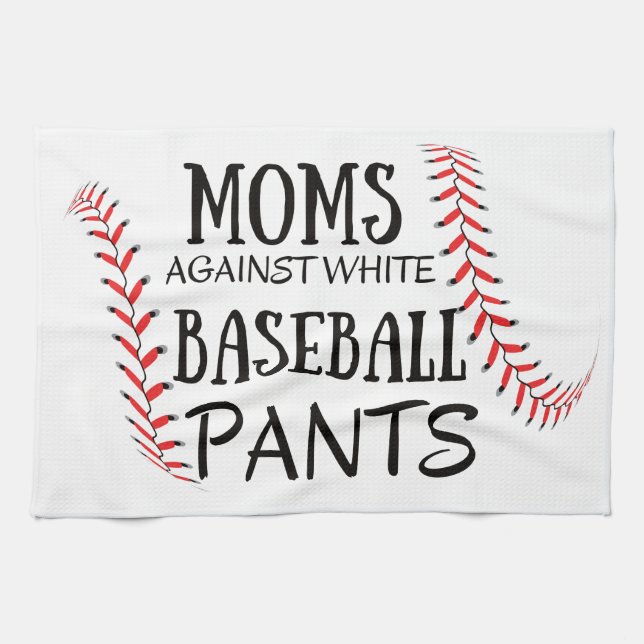 Moms Against White baseball Pants Kitchen Towel (Horizontal)