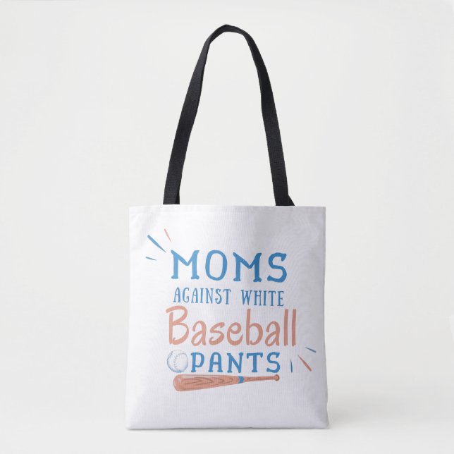 Moms Against White baseball Pants Tote Bag (Front)