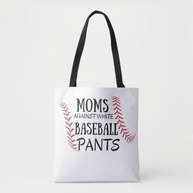 Moms Against White baseball Pants Tote Bag (Front)