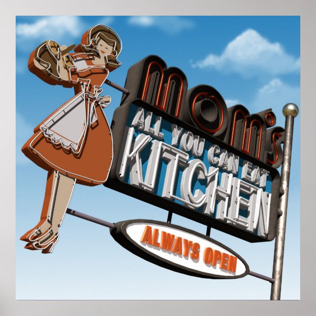 Mom's All You Can Eat Kitchen Poster (Front)