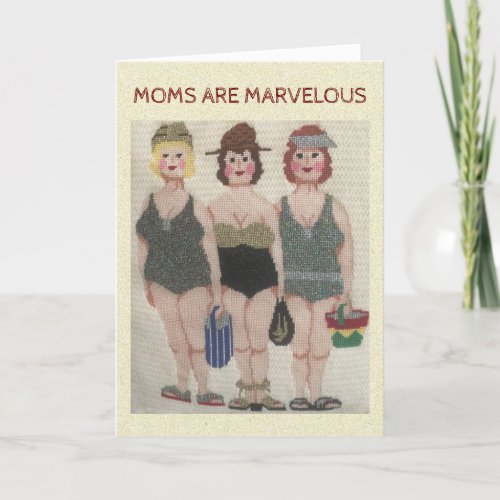 MOMS ARE MARVELOUS NEEDLEPOINT Mothers Day  Card