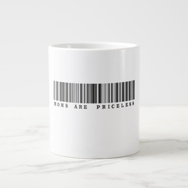 Moms Are Priceless Barcode Design Giant Coffee Mug (Front)