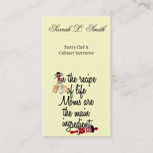 Moms are the Main Ingredient Business Card