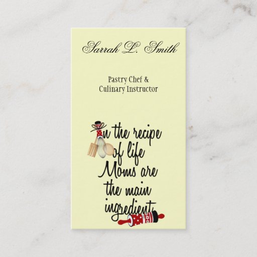 Customizable Moms are the Main Ingredient Business Card