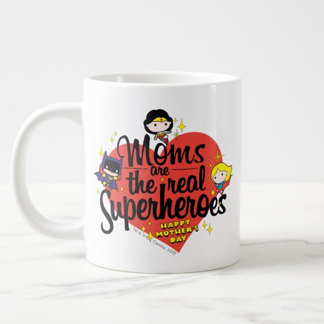 Moms Are The Real Superheroes Giant Coffee Mug (Left)