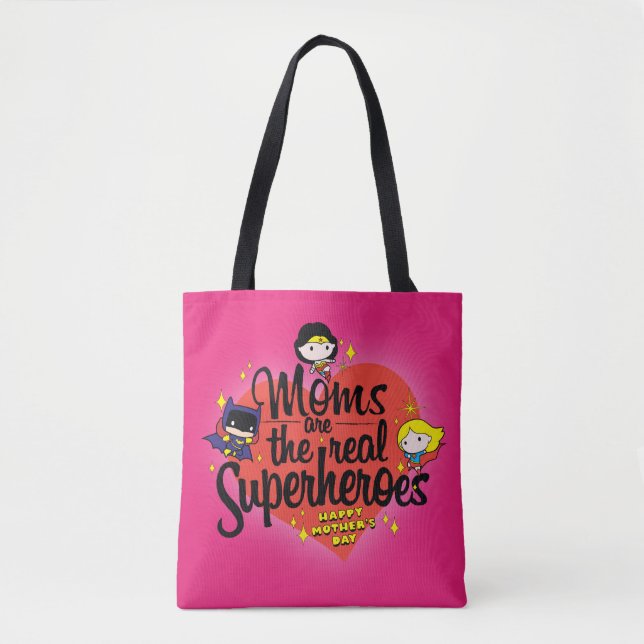 Moms Are The Real Superheroes Tote Bag (Front)