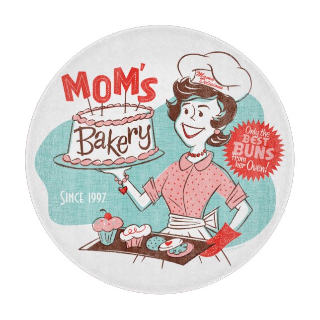 Mom's Bakery Retro Cutting Board (CUSTOMIZABLE) (Front)