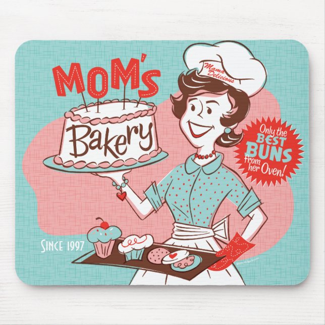 Mom's Bakery Retro Mother's Day Mousepad (Front)