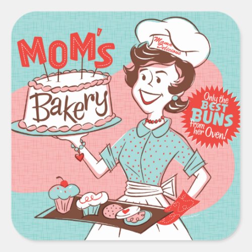 Moms Bakery Retro Sticker  Square