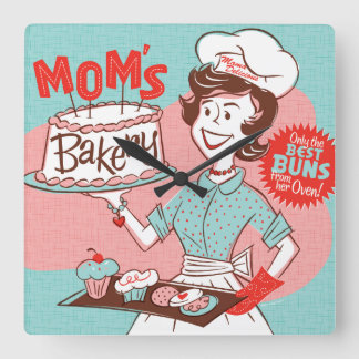 Mom's Bakery Retro Wall Clock