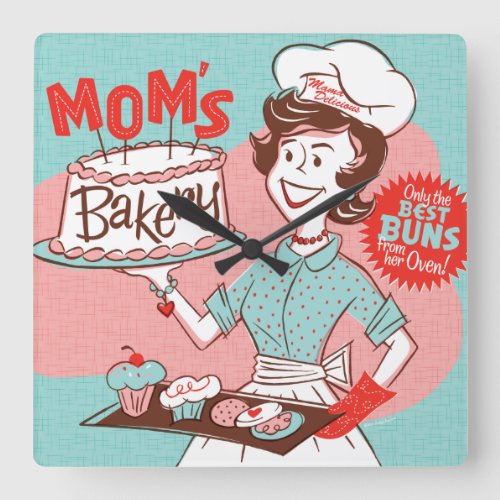 Moms Bakery Retro Wall Clock