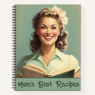 'Mom's Best Recipes' Retro 50s Housewife, Recipe Notebook
