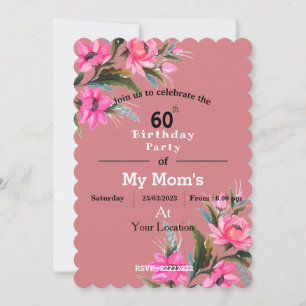 Mom's birthday invitation