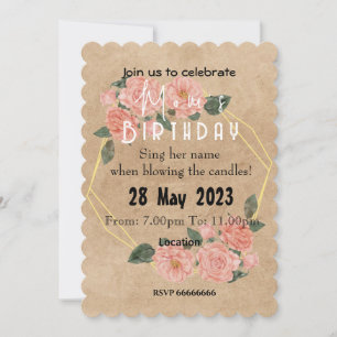 mom's birthday Invitation