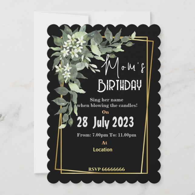 Mom's birthday Invitation (Front)