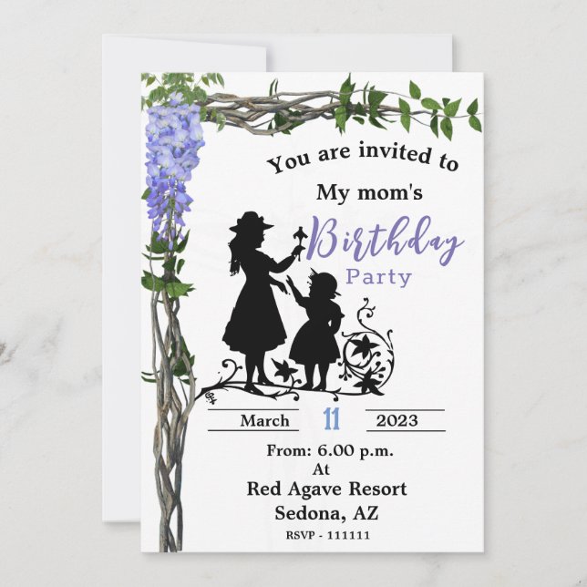 Mom's birthday  Invitation (Front)