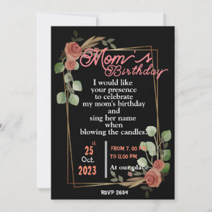mom's birthday Invitation