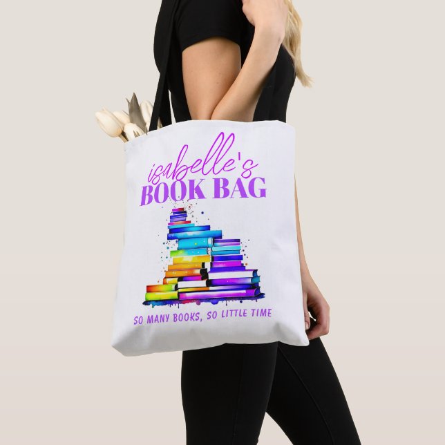 Mom's Birthday Reading Book Lover's Personalized Tote Bag (Close Up)