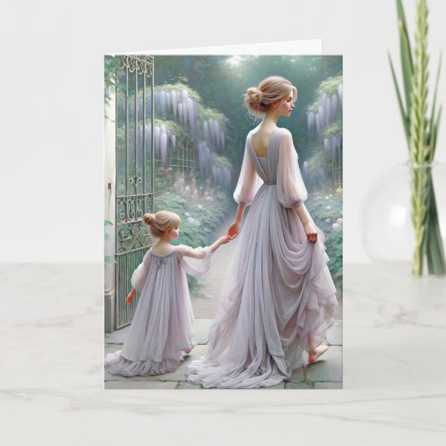 Mom's Birthday Wisteria Garden Card (Front)