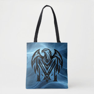 Moms Bold Eagle on Blue Smoke Large Shoulder Tote