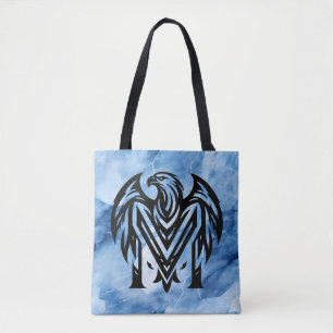 Moms Bold Eagle on Blue Smoke Large Shoulder Tote Bag