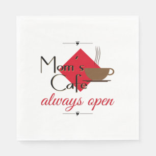 Mom's Cafe Always Open Paper Napkins