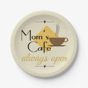 Mom's Cafe Always Open Paper Plates