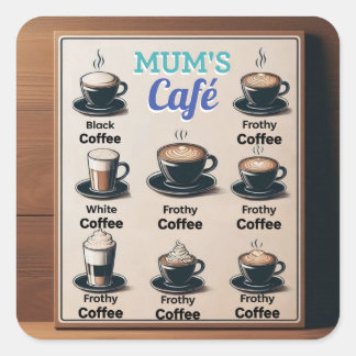 Mom's Cafe Postcard Square Sticker